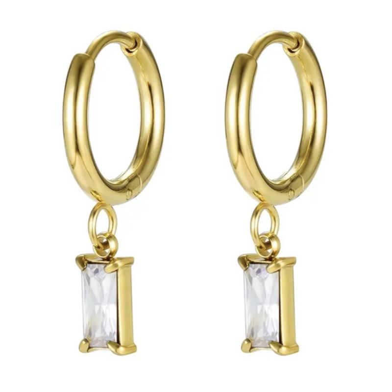 Aritos barrita de cristal